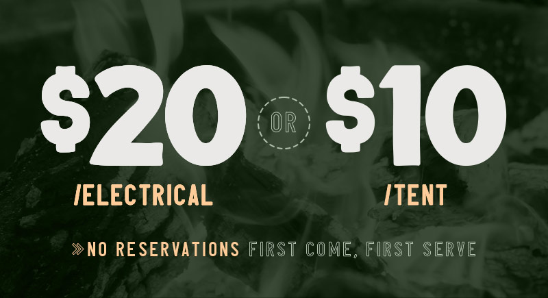 $20/Elec $10/tent